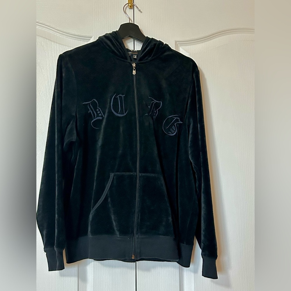 BCBGMaxAzria Black Zip-Up Hoodie Size XL